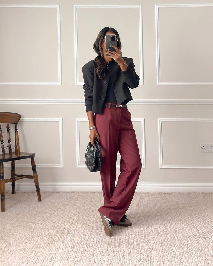 Anna - Pantalon Burgundy